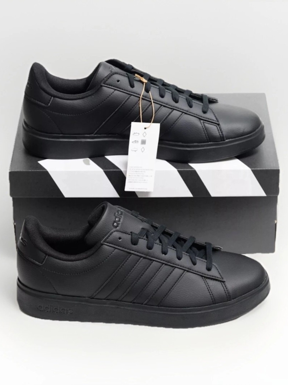 Adidas Men's Black Cloudfoam Leather Sneaker